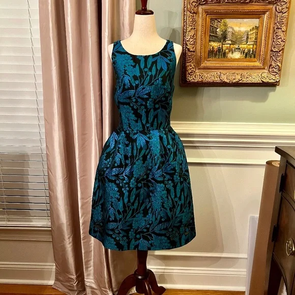 $288 NWT Lilly Pulitzer Jollian Brocade Dress Deep Lagoon Berry Wild Metallic 12 - Picture 4 of 6